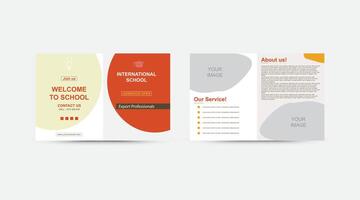 Bifold Brochure for Back to School Design Template vector