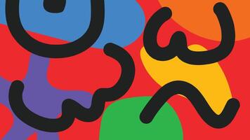 Red artistic squiggle background vector