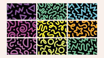 Neon sketch elements background Set vector