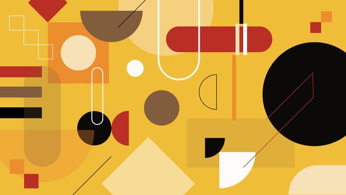 Yellow Abstract Background with Mixed Geometry