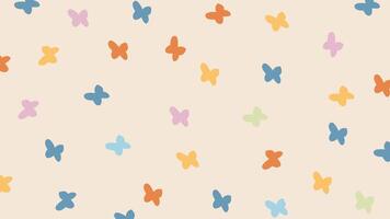 Colorful butterflies on cream background vector