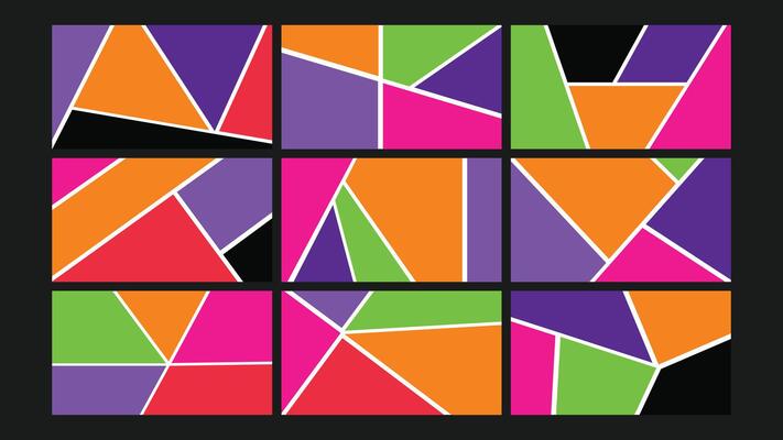 Pastel geometric shards background Set