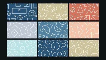 Minimal color doodle background Set vector