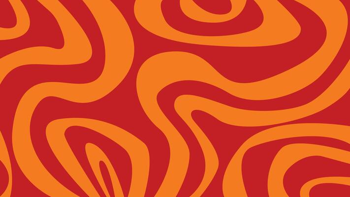 Orange red abstract squiggle background