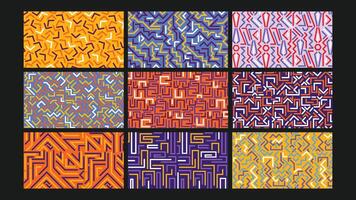Colorful geometric design patterns collection vector