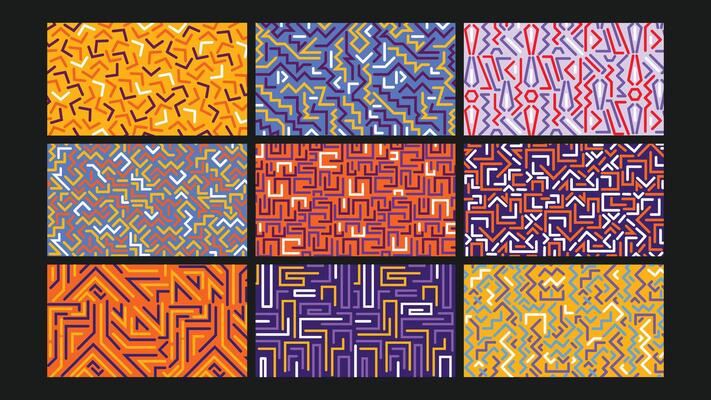 Playful doodle sketch background Set
