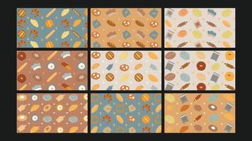 Pattern designs with treats and nature vector