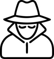 Detective spy agent with hat icon illustration design vector