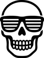 Skull wearing striped sunglasses, a cool and modern design element vector
