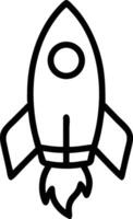 Rocket ship launch icon for startup and space travel vector