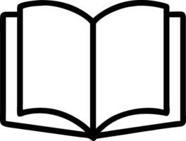 Open book outline for education and reading icon vector
