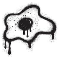 Fried eggs in urban graffiti style with black spray paint. EPS 10. vector