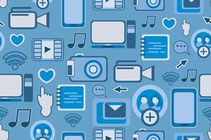 Colorful media icons pattern background vector
