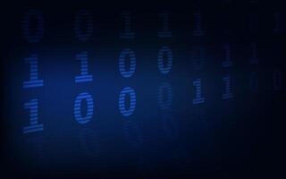 Code data flow digital technology background deep blue abstract zero one vector