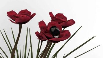 bumble bee hovering over flower 3d animation video