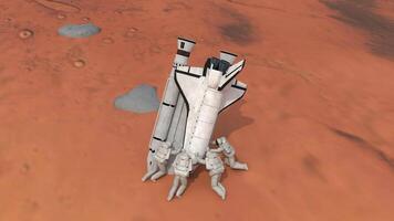 astronauts pushing a crashed spacecraft on mars planet video