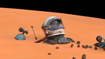 astronaut relics on mars planet video