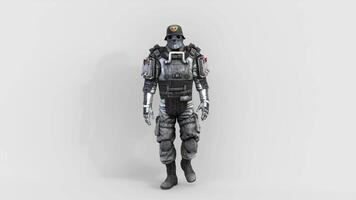 blackguard walking on white background animation video