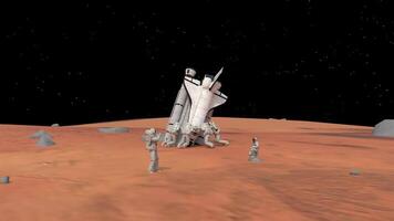 astronauts pushing a crashed space shuttle video