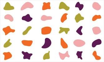 Colorful Abstract Organic Shapes Pattern .Irregular Modern Design on White Background vector