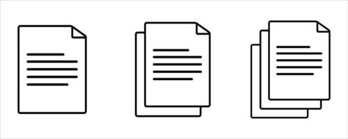 Document File Icons . Single and Overlapping Page Illustrations for Office, App, and Web Interface Design vector