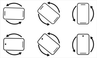 Mobile Device Rotation Icons . Orientation and Screen Tilt Symbols for App and Interface Design on White Background vector