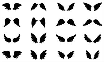 silhouettes set of wings vector