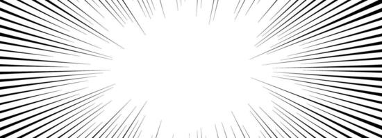 Comic speed lines background. Cartoon book explosion background. Superhero radial line pattern frame. Manga or anime sunburst wallpaper. Impact backdrop. Pop art flash beams or rays effect. vector