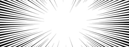 Comic speed lines background. Cartoon book explosion background. Superhero radial line pattern frame. Manga or anime sunburst wallpaper. Pop art flash beams or rays effect. Impact backdrop vector