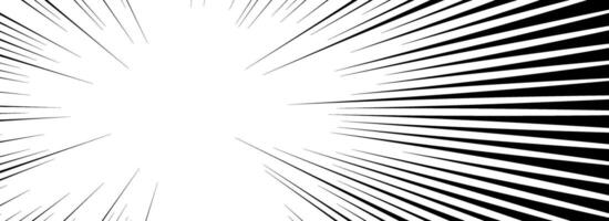 Comic speed line background. Cartoon book explosion background. Superhero radial line pattern frame. Manga or anime sunburst wallpaper. Pop art flash beams or rays effect. Impact backdrop vector