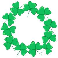 Frame made of clover or shamrock. Decoration for Saint Patrick's day. Greeting card element vector