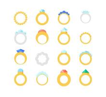 Colorful rings in various designs vector