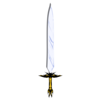 Elegant White Sword with Golden Handle on Transparent Background png