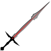 Gray Spear with Red Stripe on Transparent Background - Graphic Design Element png