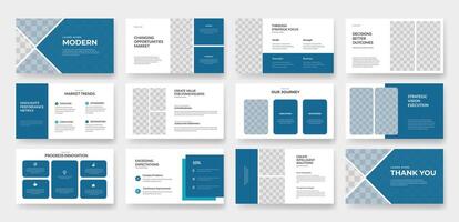 A detailed view of a modern business presentation template vector