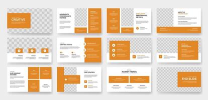 Modern Orange White Presentation Template, The slides are designed for a business plan presentation vector