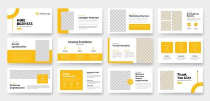 Modern Business Presentation Template Yellow White Design vector