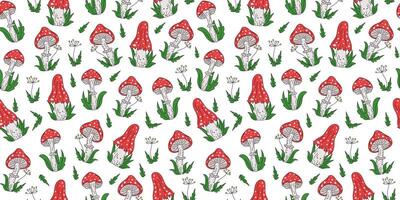 colorful mushroom pattern vector