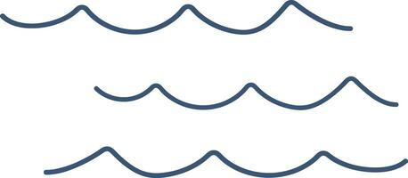Wave doodle icon in ocean cartoon style vector