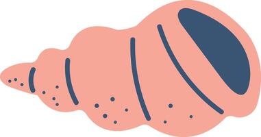 Colorful seashell illustration in a cute cartoon style vector