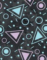 Retro Triangle Circles Grunge Pattern Design vector