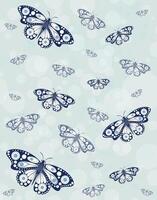 Elegant Navy Butterflies on Soft Background vector