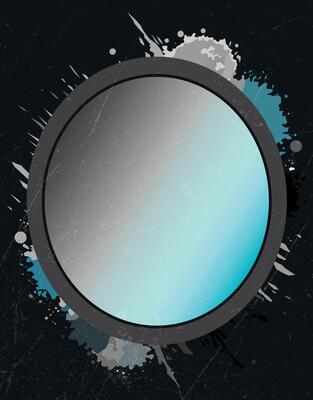 Futuristic Glass Portal with Grunge Background
