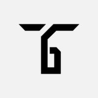 TG GT Letter Minimal Modern Logo Design vector