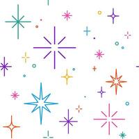 Cute simple line sparkles and stars pattern, backgroud. Minimalistic illustration. vector