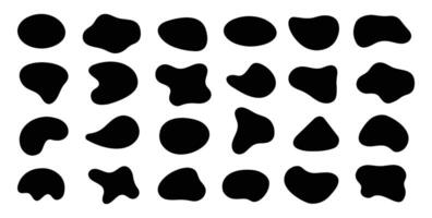 Blob shape organic, illustration set. Collection from abstract forms for design and paint. Liquid silhouette drop in modern style. vector