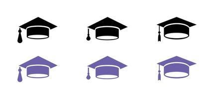 Graduation cap icon. line and glyph version, student hat outline and filled sign. Academic cap linear and full pictogram. vector
