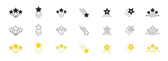 Stars collection. Star icons. Golden and Black set of Stars, isolated on transparent background. Star icon. Stars in modern simple flat style. vector
