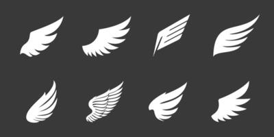 Wings icons set. Simple set of wings icons for web design on white background vector