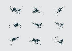 Abstract black in splash, paint, brush strokes, stain grunge isolated on white background, Japanese style vector